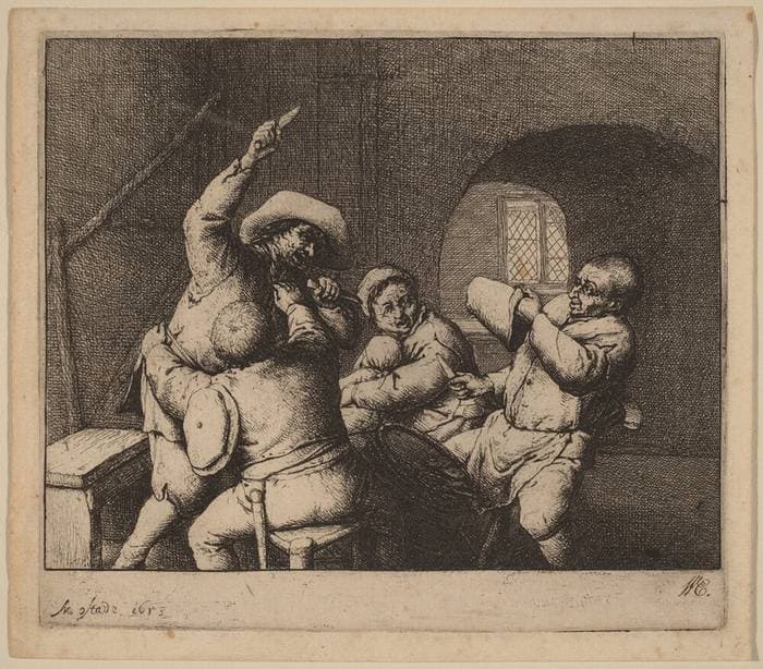 Knife Fight Among Peasants — Adriaen van Ostade