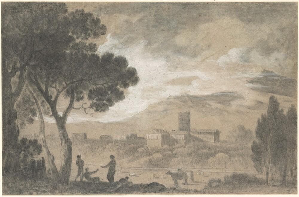 A View in Italy with Mountains in the Distance — Richard Wilson