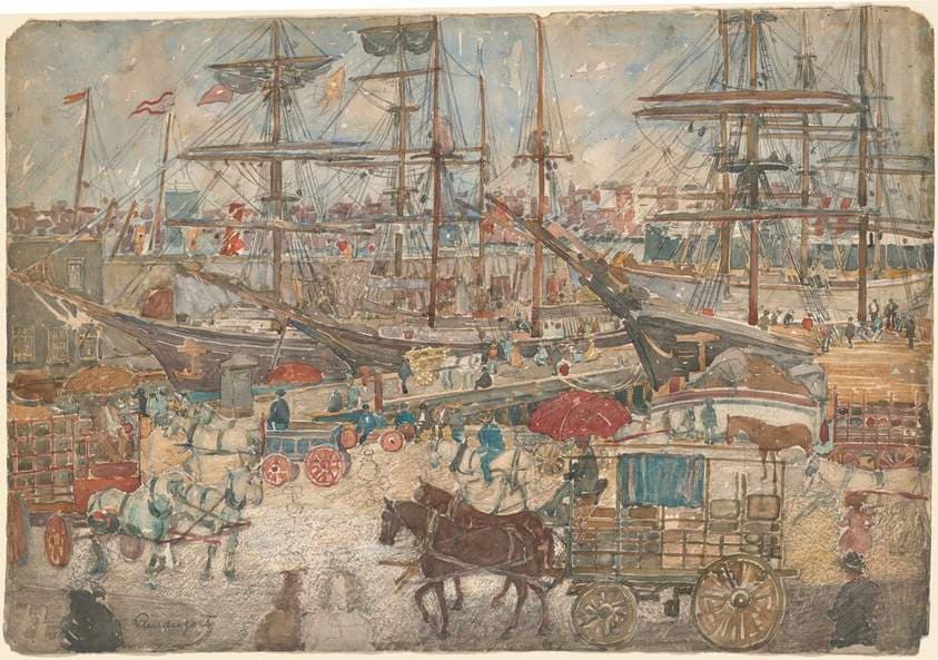 Docks, East Boston — Maurice Prendergast