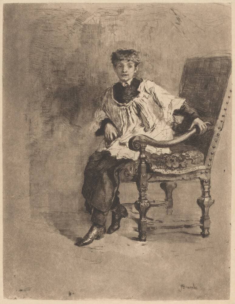 Seated Acolyte — Mosè Bianchi