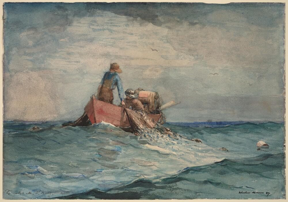 Hauling in the Nets — Winslow Homer