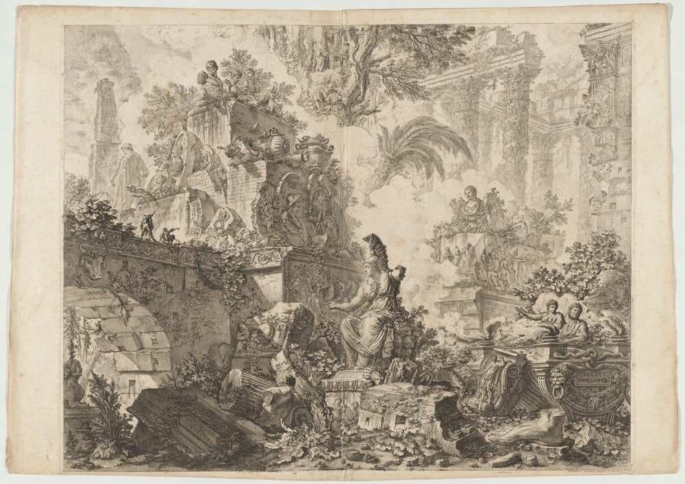 Frontispiece, with Statue of Minerva — Giovanni Battista Piranesi