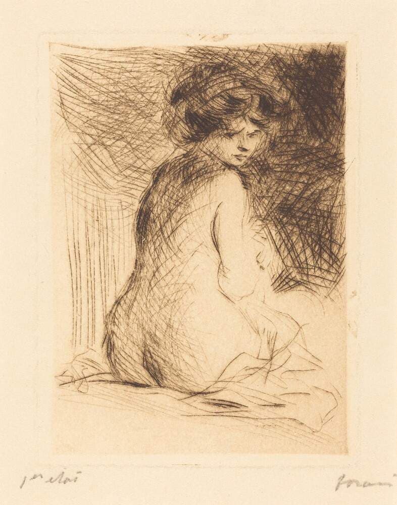 Femme nue vue de dos (Nude Woman Seen from the Back) — Jean-Louis Forain