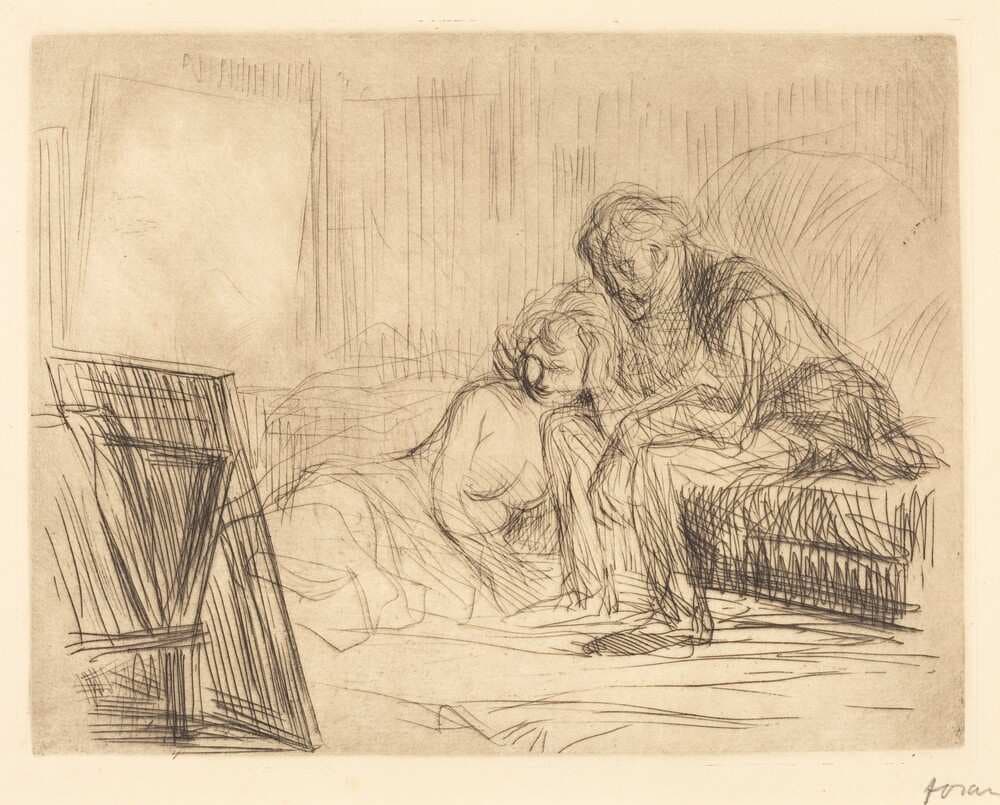 Le repos du modèle (1ère planche) (The Model's Rest) (first plate) — Jean-Louis Forain