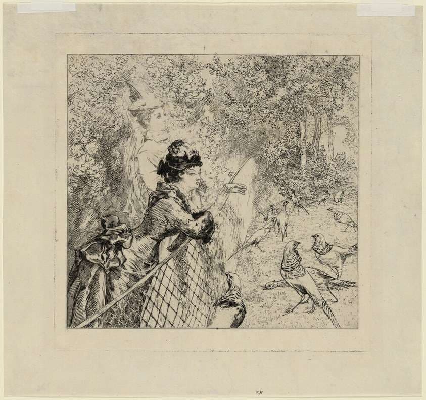 Au Jardin d'Acclimatation (In the Zoological Garden) — Félix Bracquemond