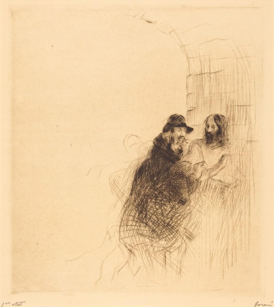 La rencontre sous la voute (2e planche) (The Meeting under the Arch) (second plate) — Jean-Louis Forain