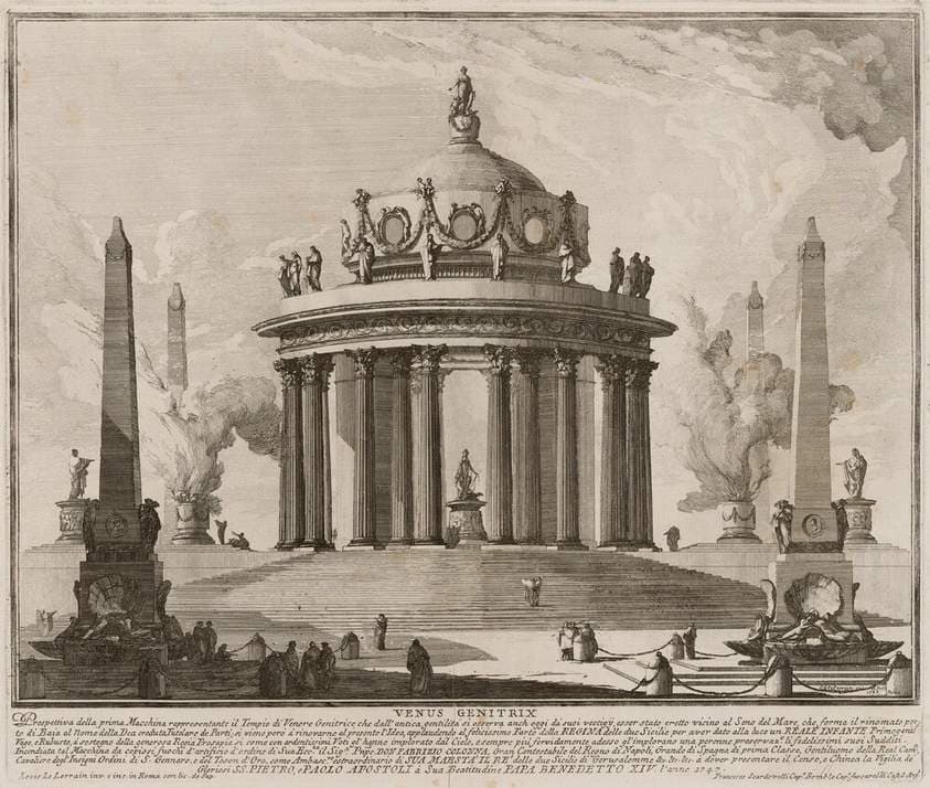 The Prima Macchina for the Chinea of 1747: The Temple of Venus Genitrix — Louis-Joseph Le Lorrain