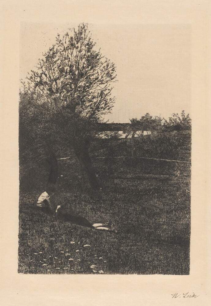 Landscape with Resting Children ("La Dolce far niente") — Wilhelm Leibl
