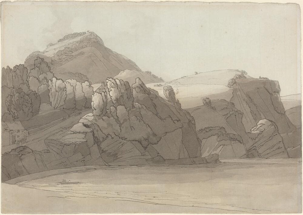 A Rocky Shore at Coombmartin, Devon (Combe Martin Bay) — Francis Towne