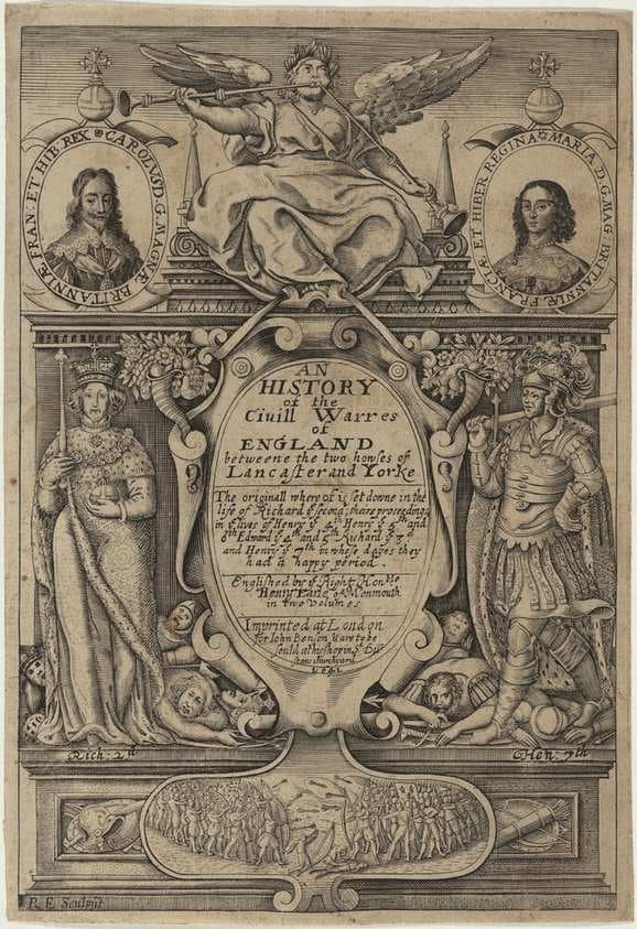 Title page, An History of the Civill Warres of England — Renold Elstrack