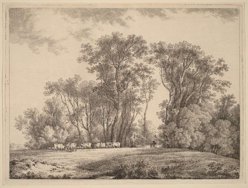 A Meadow with Cattle at the Edge of a Wood — Martin von Molitor