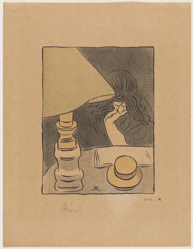 La Liseuse sous la lampe — József Rippl-Rónai