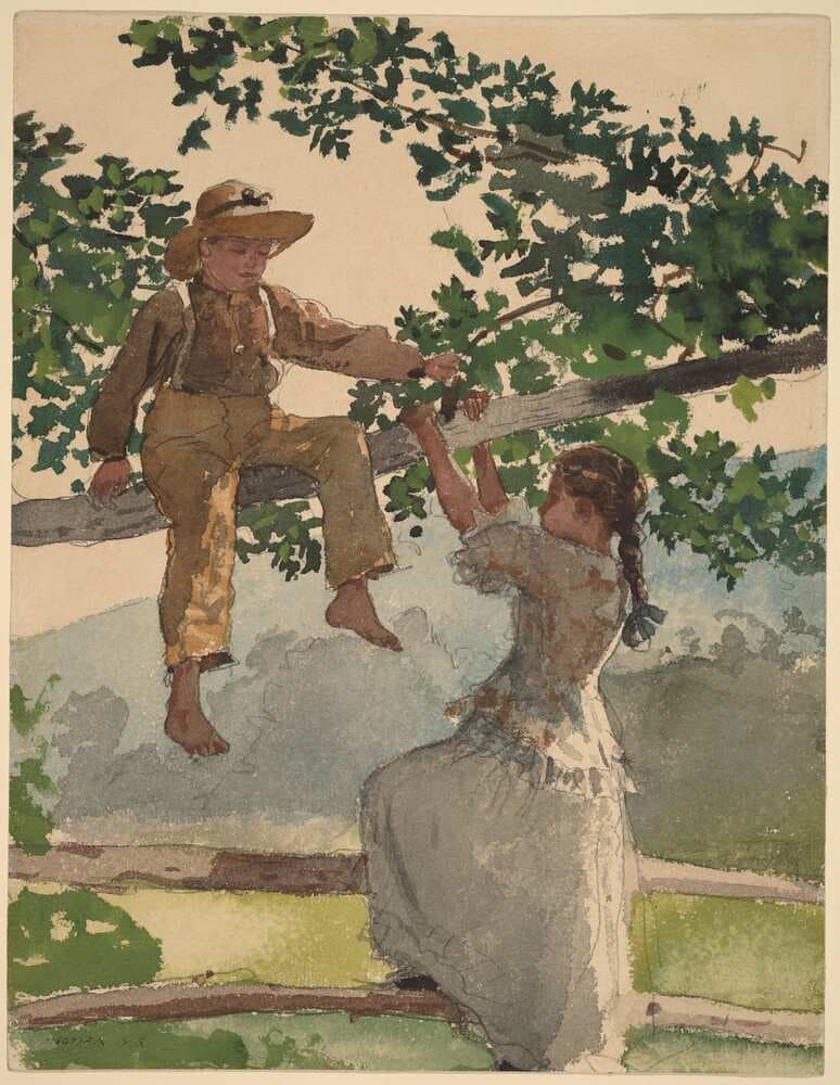 On the Fence — Winslow Homer