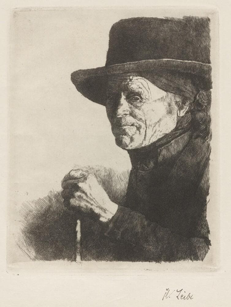 Old Farmer with a Hat — Wilhelm Leibl