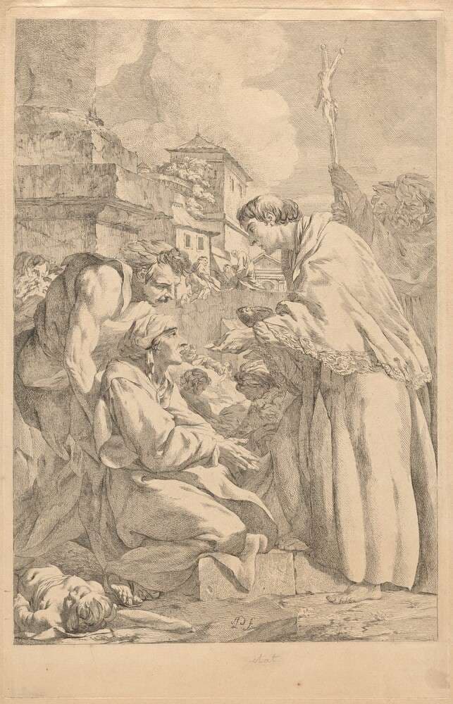 Saint Charles Borromeo Distributing Communion to the Victims of the Plague of 1576 in Milan — Jean-Baptiste-Marie Pierre