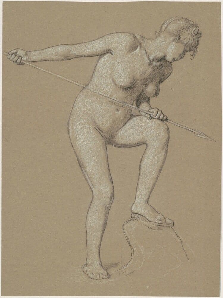 Girl Spearing Dolphin — Elihu Vedder