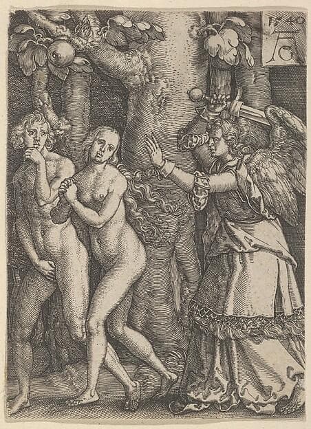 The Expulsion from Paradise from The Story of Adam and Eve — Heinrich Aldegrever