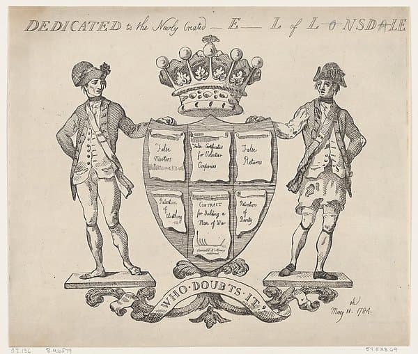 Dedicated to the Newly Created E-l of L-nsd-le — Thomas Rowlandson