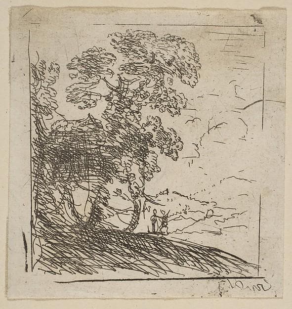 The Two Landscapes (Right Tree) — Claude Lorrain