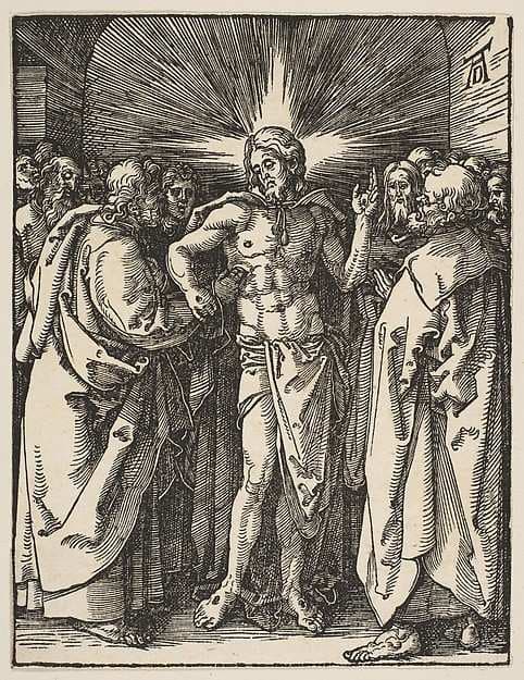 The Doubting Thomas, from "The Small Passion" — Albrecht Dürer