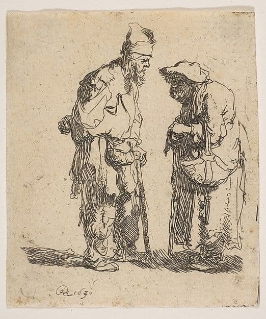 Beggar Man and Beggar Woman Conversing — Rembrandt van Rijn