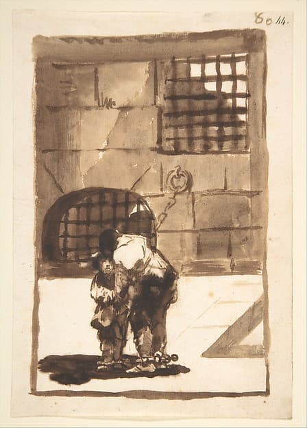 Prisoners in irons; page 80 from the "Images of Spain" Album (F) — Francisco Goya