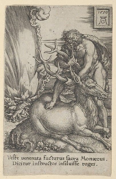 Hercules and the Hind, from The Labors of Hercules — Heinrich Aldegrever