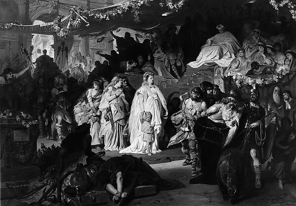 Thusnelda at the Triumphal Entry of Germanicus into Rome — Karl von Piloty