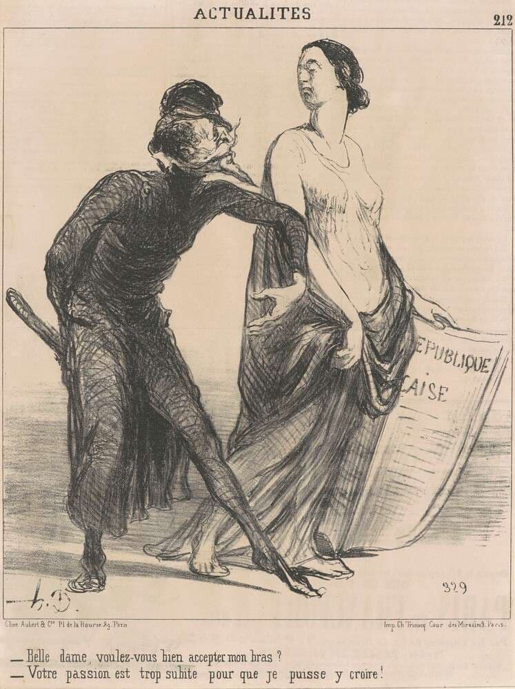 Belle dame voulez-vous ... accepter mon bras? — Honoré Daumier