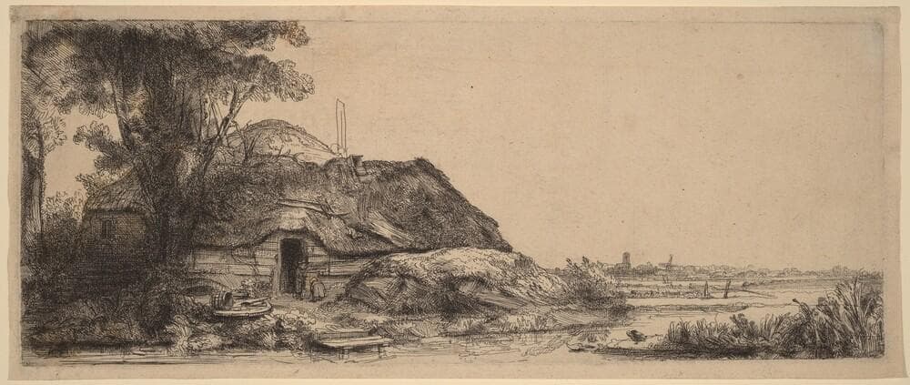 Landscape with a Cottage and a Large Tree — Rembrandt van Rijn