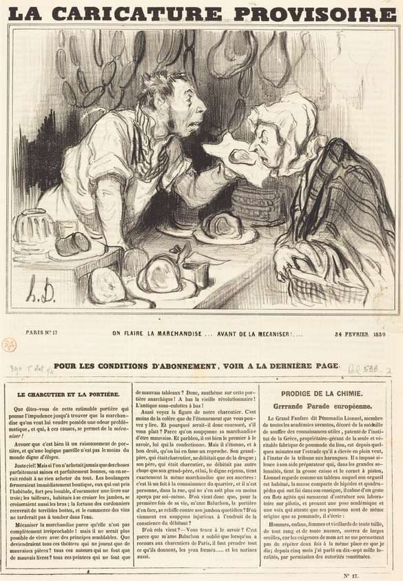 On flaire la marchandise... avant de la mécaniser!... — Honoré Daumier