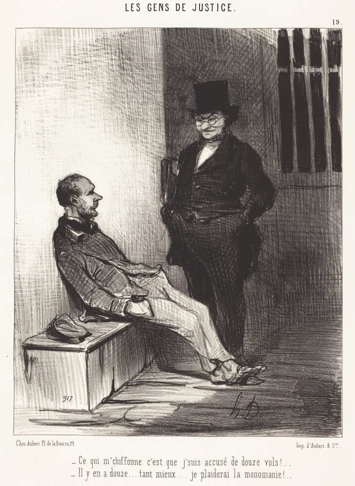 Ce qui m'chiffonne c'est... douze vols!... — Honoré Daumier