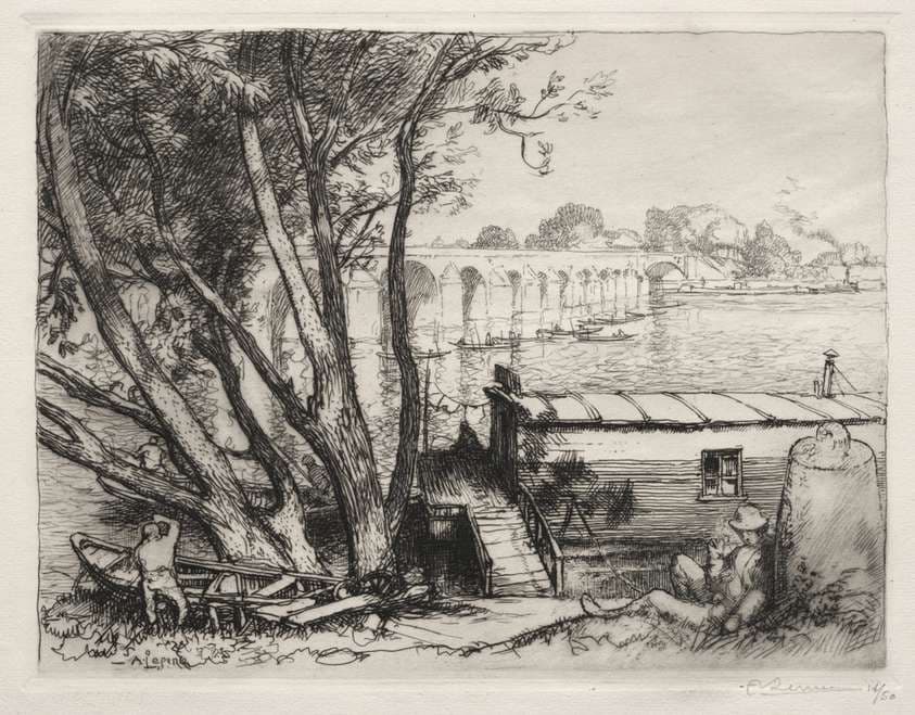 Le Pont de Poissy — Auguste Lepère