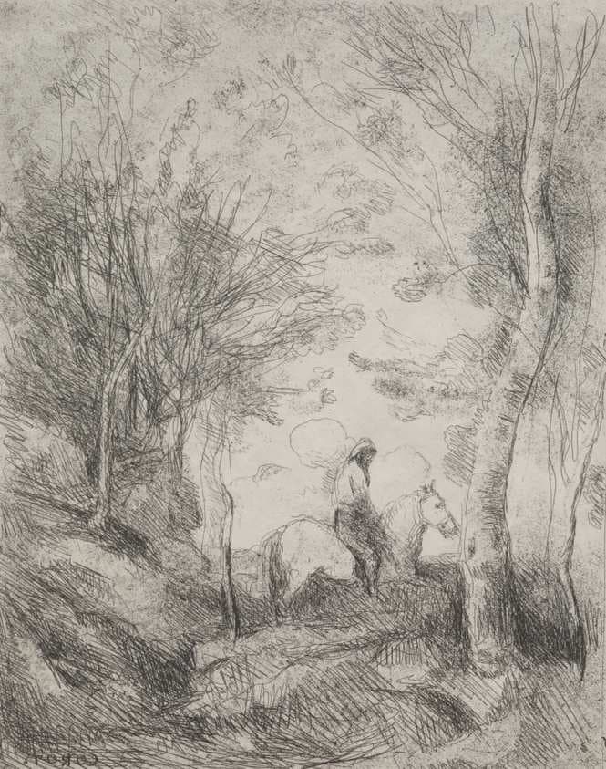 The Great Cavalier in the Wood — Jean-Baptiste-Camille Corot