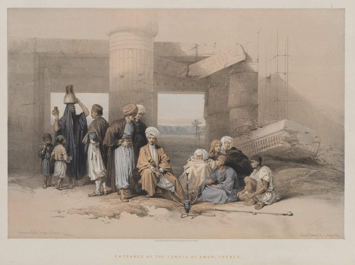 Egypt and Nubia, Volume II: Entrance of the Temple of Amun, Thebes — Louis Haghe