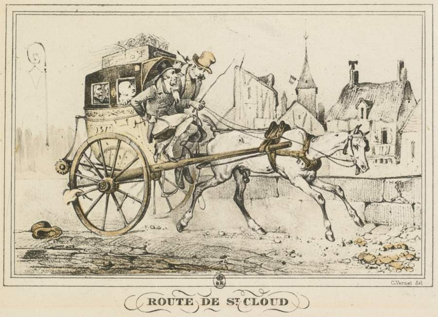 Scenes of Daily Life, Roads and Paths: Road to Saint-Cloud (Scènes de la vie quotidienne, Route et Chemins: Route de Saint-Cloud) — Carle Vernet