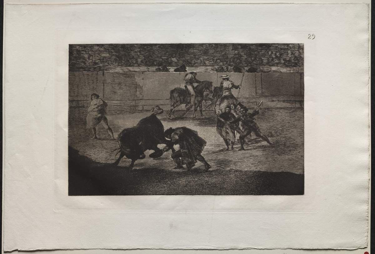 Bullfights: Pepe Illo Making the Pass of the "Recorte" — Francisco Goya