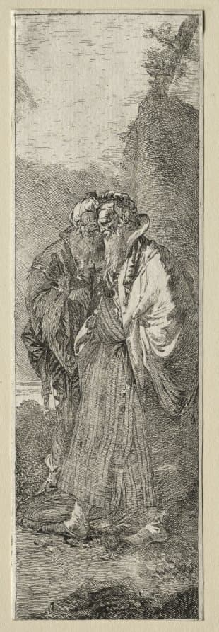 Two Old Men in a Landscape — Giovanni Domenico Tiepolo