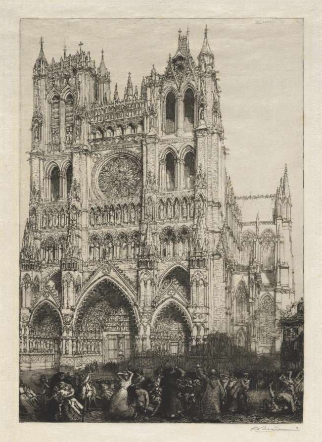Amiens Cathedral, Inventory Day — Auguste Lepère