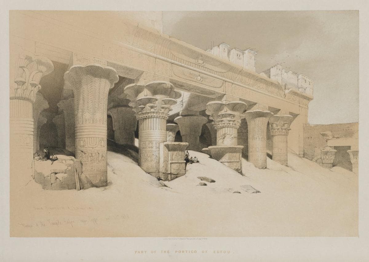 Egypt and Nubia Volume I: Portico of the Temple Edfou, Upper Egypt — Louis Haghe