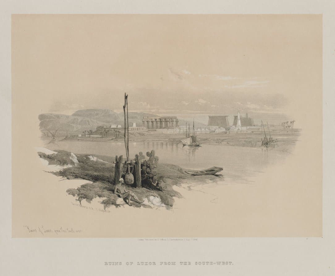 Egypt and Nubia, Volume I: Ruins of Luxor from the South-West — Louis Haghe