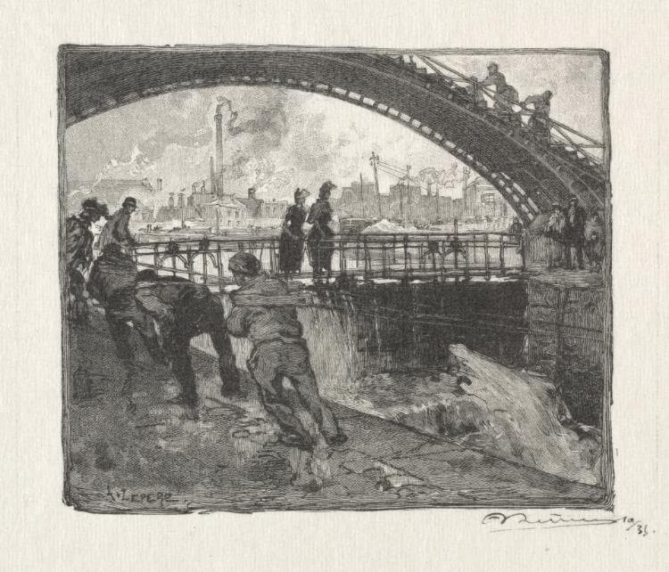 L'Ecluse du Canal St. Martin — Auguste Lepère