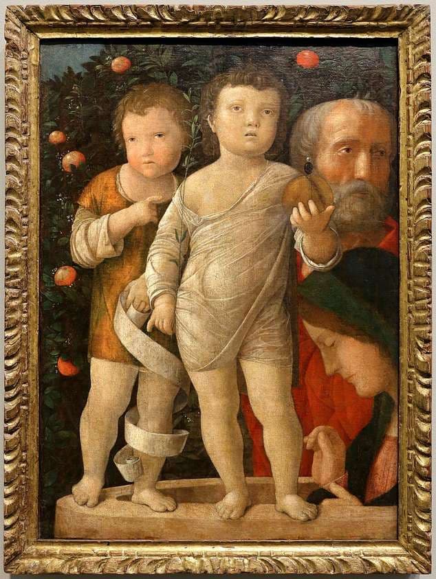The Holy Family with Saint John the Baptist — Andrea Mantegna