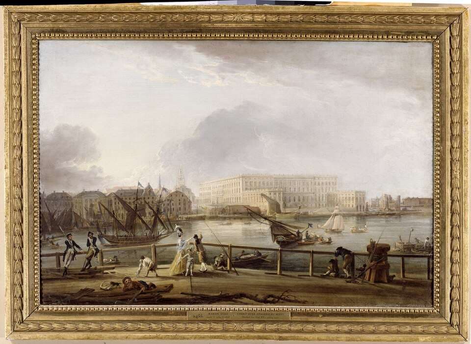 View of Stockholm Palace from the Skeppsholm Bridge — Elias Martin
