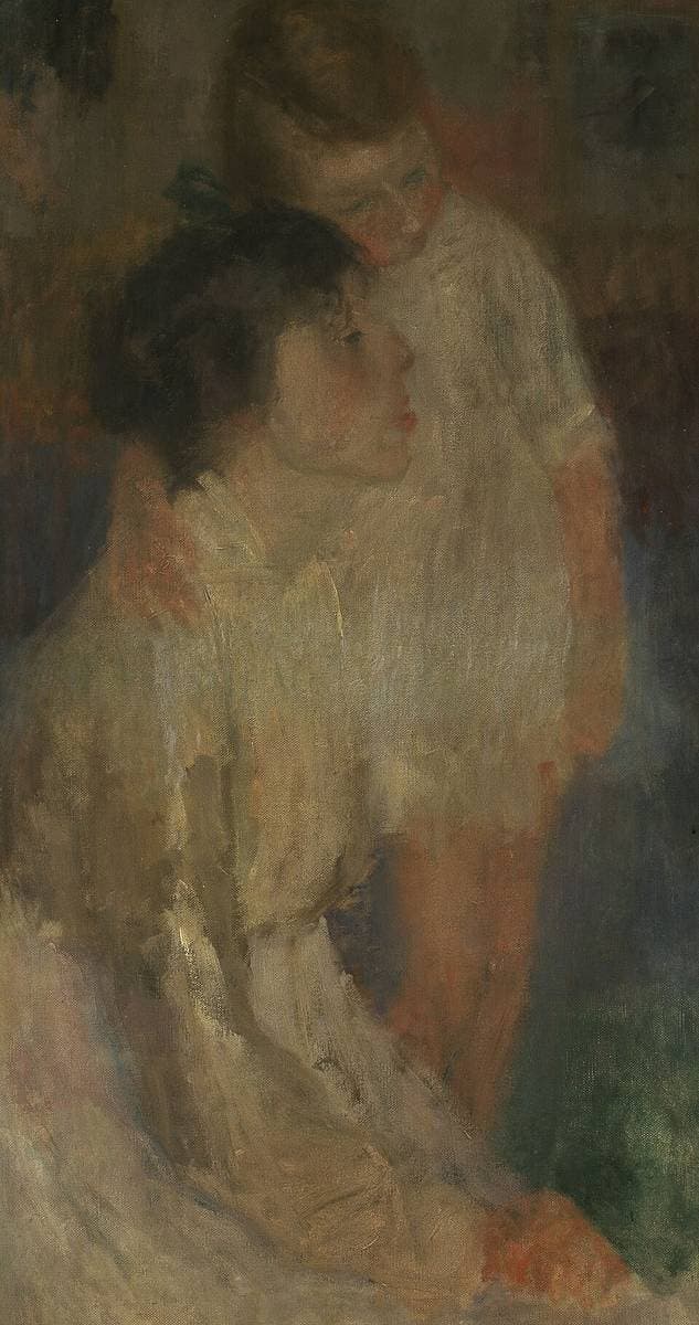 Tenderness or Portrait of Maria Ide and Suzanne Daeye, Cook and Daughter of the Artist — Hippolyte Daeye