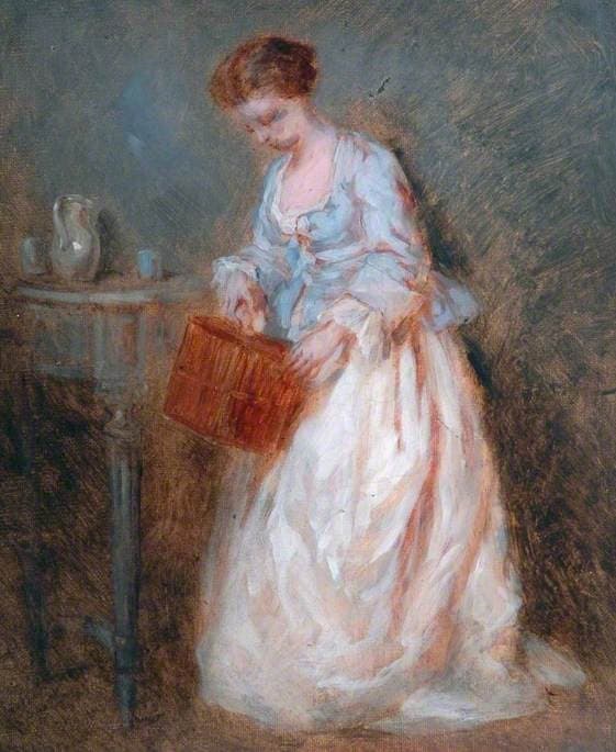 Girl Caging a Bird — Charles Joshua Chaplin
