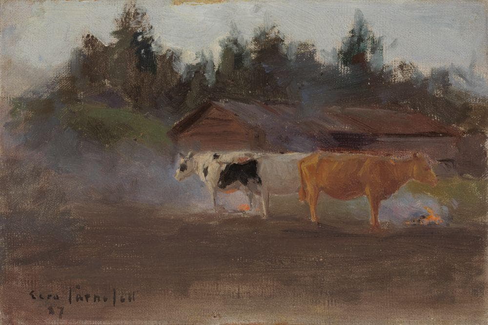 Cows in Turf Smoke, study — Eero Järnefelt