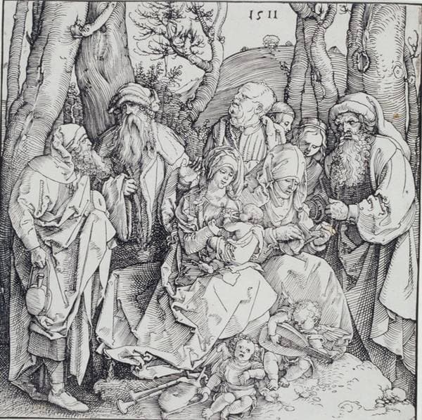 The Holy Family with Angels Playing Flutes — Albrecht Dürer