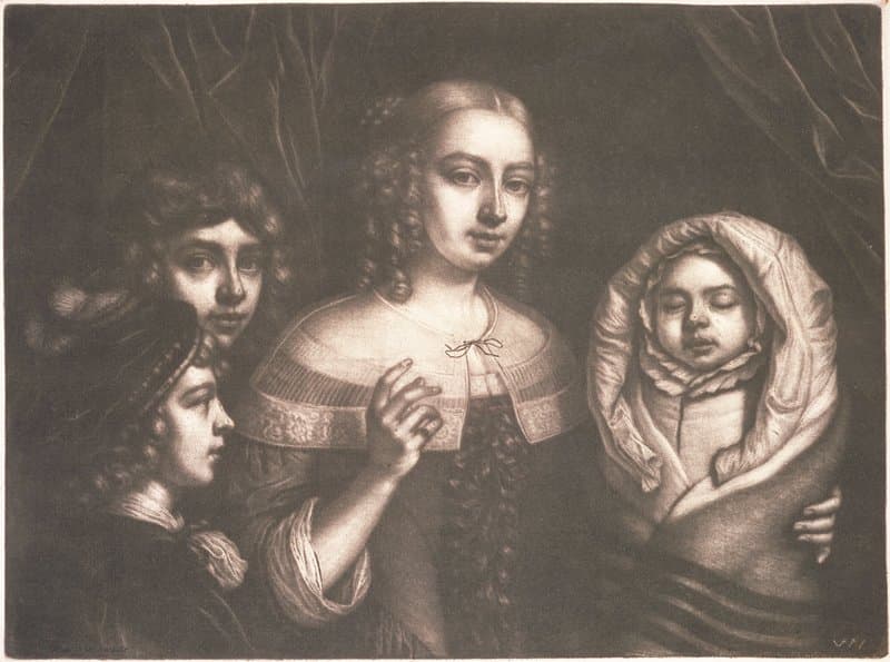 Portrait of a Young Woman with Three Children — Wallerant Vaillant