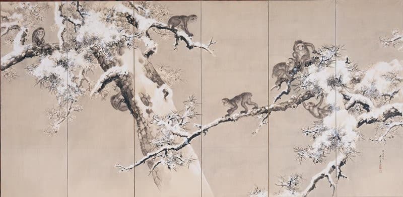 Monkeys in Pine Trees — Kishi Renzan